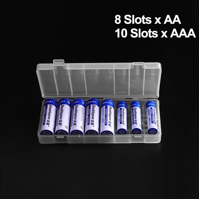 Hard Plastic Battery Case For 18650 Battery Holder Storage Cases For 2/4/8 16340 AA/AAA Rechargeable Battery Container Box: X8 Slots AA AAA