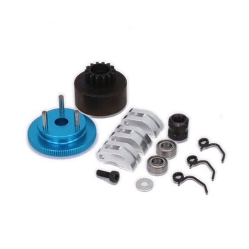 Rc clutch bell 14t gear leje clutch sko fjedre kegle & motor møtrik svinghjul forsamling til 1/8 rc model nitro bil hpi hsp traxxa