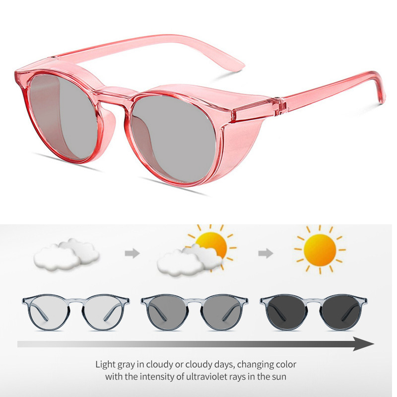 Photochrome Polarisierte Sonnenbrille Seite Schilde Anti-allergie Wind Spritzen Sicherheit Verfärbung Brille: C2