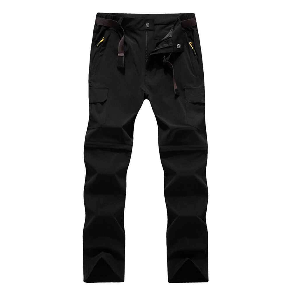 Quick Dry Summer Unisex Trousers Pants Adjustable Fishing Detachable Zip Off Water Resistant Climbing Walking Hiking Outdoor: Black Male / XL