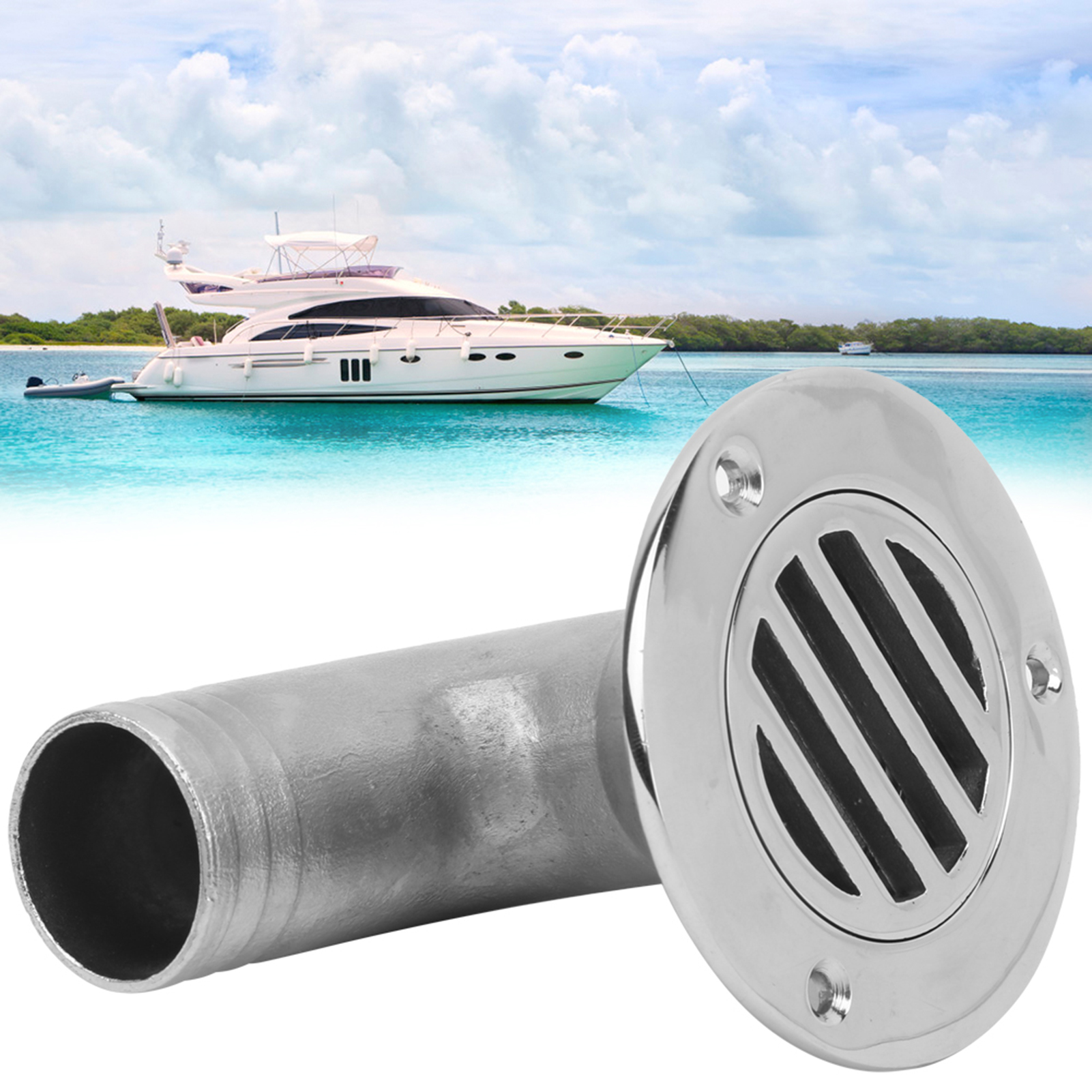 Marine Boat Hardware Accessories Boat Floor Drain 316 Stainless Steel Marine 90 Degree Boat Floor Deck Water Drain