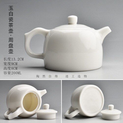 Europese Stijl Pure Witte Keramische Kleine Ketel Woonkamer Salontafel Desktop Art Decoratie Ketel Met Deksel Woondecoratie: E