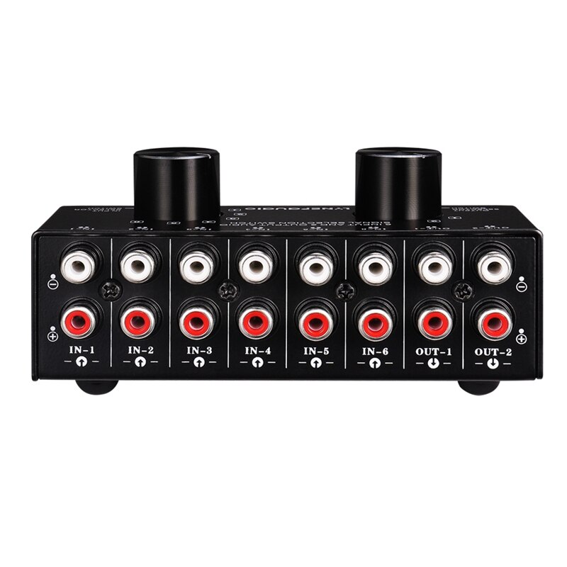Switcher 6 in 2 Out or 2 in 6 Out Headphone Speaker Switcher Stereo Sound Source Signal Selection Switcher, Interface Adopts RCA