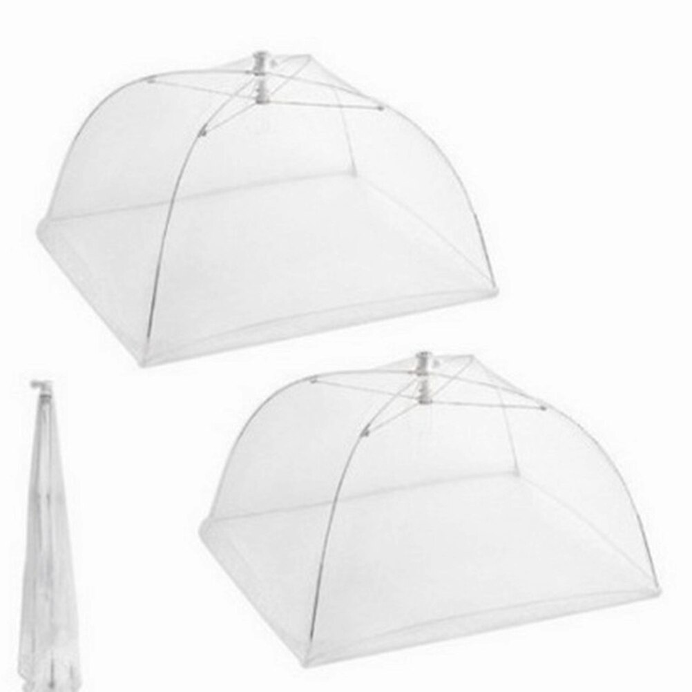 6 stk foldbart bord mad dækning paraply stil pop-up mesh skærm mad dækning telt genanvendelig picnic mad dækker anti fly myg
