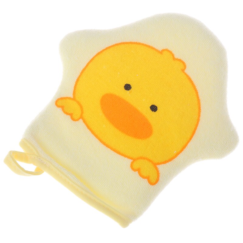 Esponja de baño para bebé, cepillo de ducha de algodón, supersuave, lindo Animal de esponja, Bola de toalla para frotar en polvo para bebés y niños: yellow