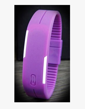 Led-rannekoru digitaaliset kellot miesten naisten lapsikello naisten rannekoru kellot kumiset urheilurannekellot saat: Violetti