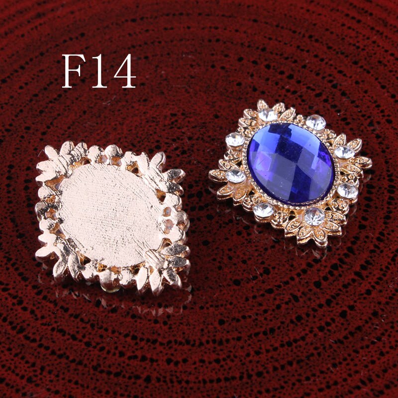 120 stuks/partij 18 kleuren bling paardenoog decoratieve platte kristalknopen voor haaraccessoires metalen strass-knopen voor knutselwerkjes: F14