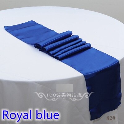 Royal Blue Kleur tafelloper satijn glanzende kleur tafel decoratie bruiloft hotel party show tafelloper goedkope