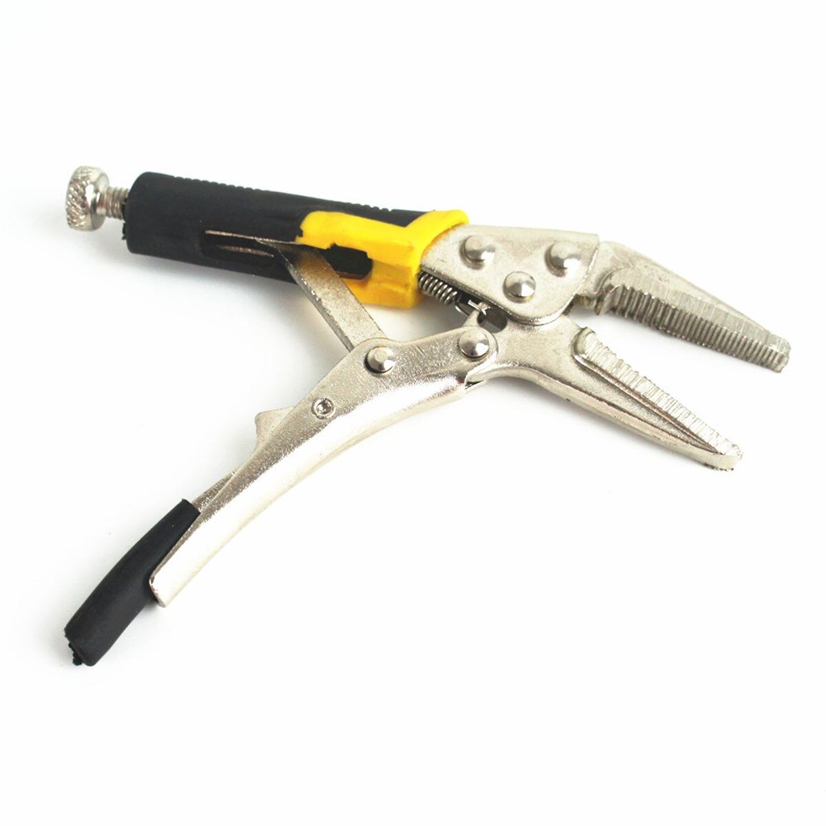 3pcs/set 4'' Wood Face Clamp Vice Grip Kit Complete Locking C Type Clip Clamp Straight Needle Pliers Locking Self Grip Plier