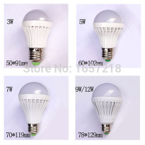 High Power E27 Led Bulb 5730SMD 3W 5W 7W 9W 12W LED Lamp,220V Light Bulb ForWhite Warm White Home Led Spotlight Lamps
