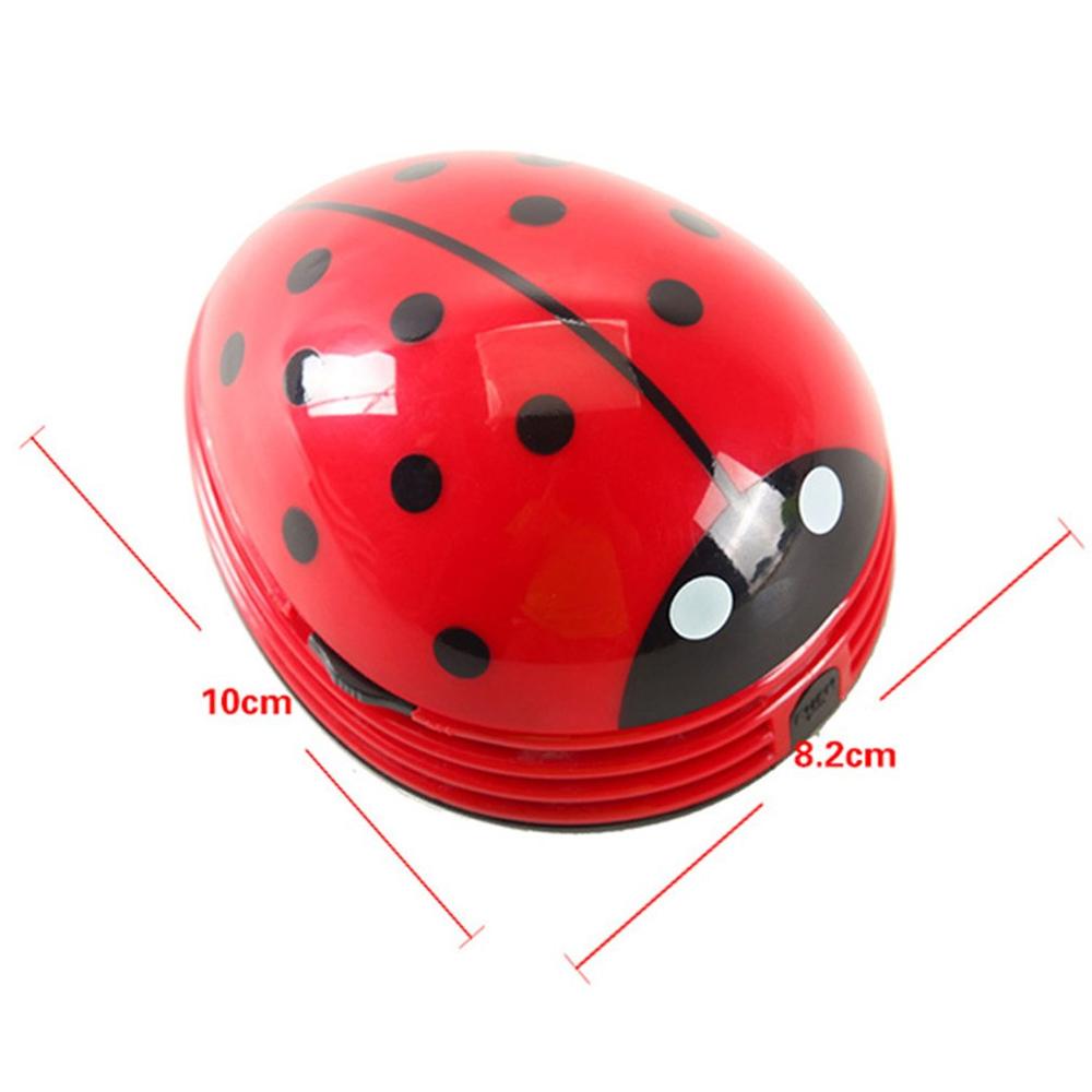 Dust Collector Strong Suction Cleaner Mini Size Lovely Cartoon Ladybug Shape Desktop Vacuum Cleaner Home Office Keyboard