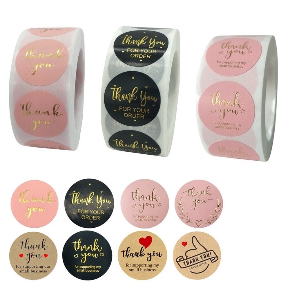Seal Sticker 500pcs Thank You Stickers Supporting My Small Business Labels Festival Birthday Party Card Decoration