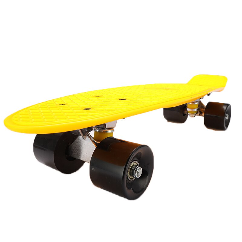 22 tums skateboard mini cruiser skateboard plast longboard 4 hjul single rocker utomhus sport för tjej pojke 56 x 15 x 10cm