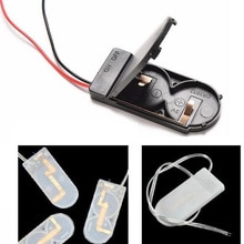 1Pc Hold 2x CR2032 Button Knoopcelbatterij Holder Case Storage Black Box 6V Wire Lead Aan/uit Schakelaar