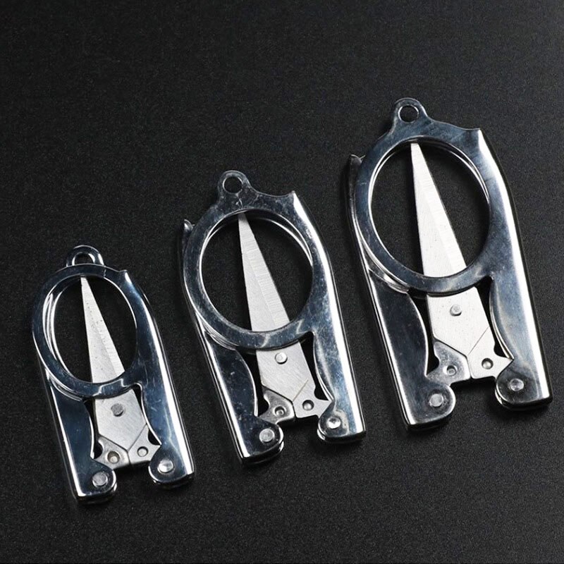 Stainless Steel Foldable Sissors Portable Student Handmade Crafts Scissors Stationery Office DIY School Supplies
