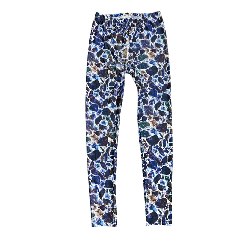 Spring Summer Women Y2K Cute Boston Terrier Graphic Stretch Tulle Leggings See-through Patterned Paisley Print Pants: One Size / Orange