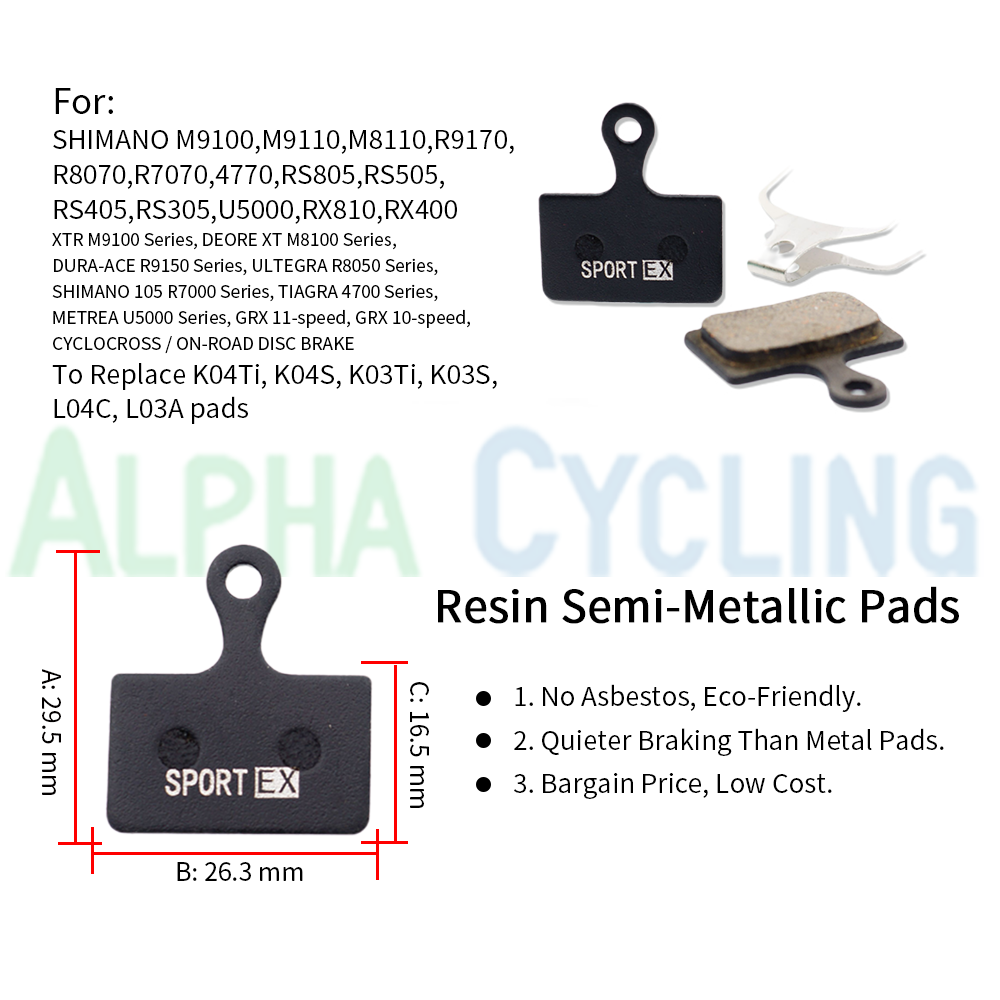 Fahrrad Bremsbeläge für SHIMANO XTR M9100 Dura As R9170, Ultegra R8070, RS805, RS505, RS405, BR-RS305, BR-U5000 Sattel, 4 Paare