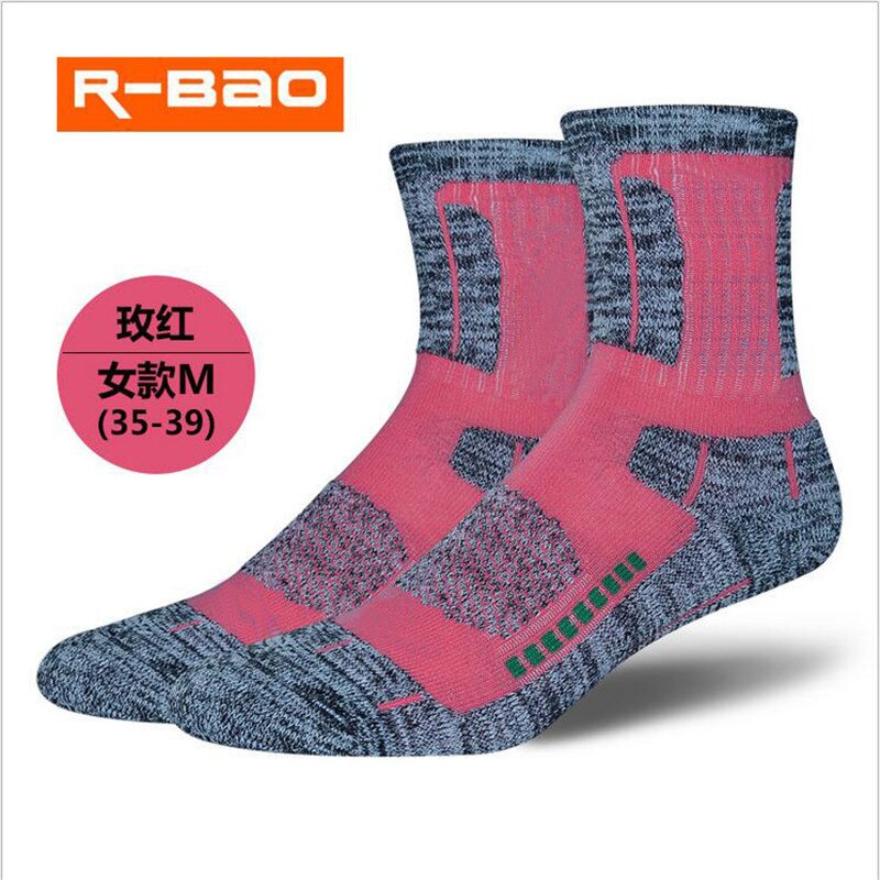 R-BAO Herfst Winter Outdoor Wandelen Skiën Sokken Mannen Vrouwen Hoge Terry Running Sport Sokken Ontgeuringseffect Warm Voor 1pairs