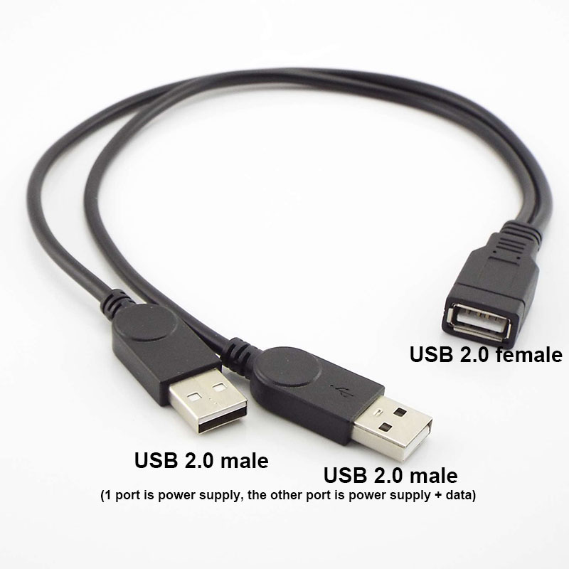 USB 2.0 3.0 A-Buchse auf Dual-USB-Stecker 2, doppeltes USB 2.0-Netzteil, männlich, weiblich, Splitter-Verlängerungskabel, zum Aufladen für Drucker, PC: Orange / 1.8m