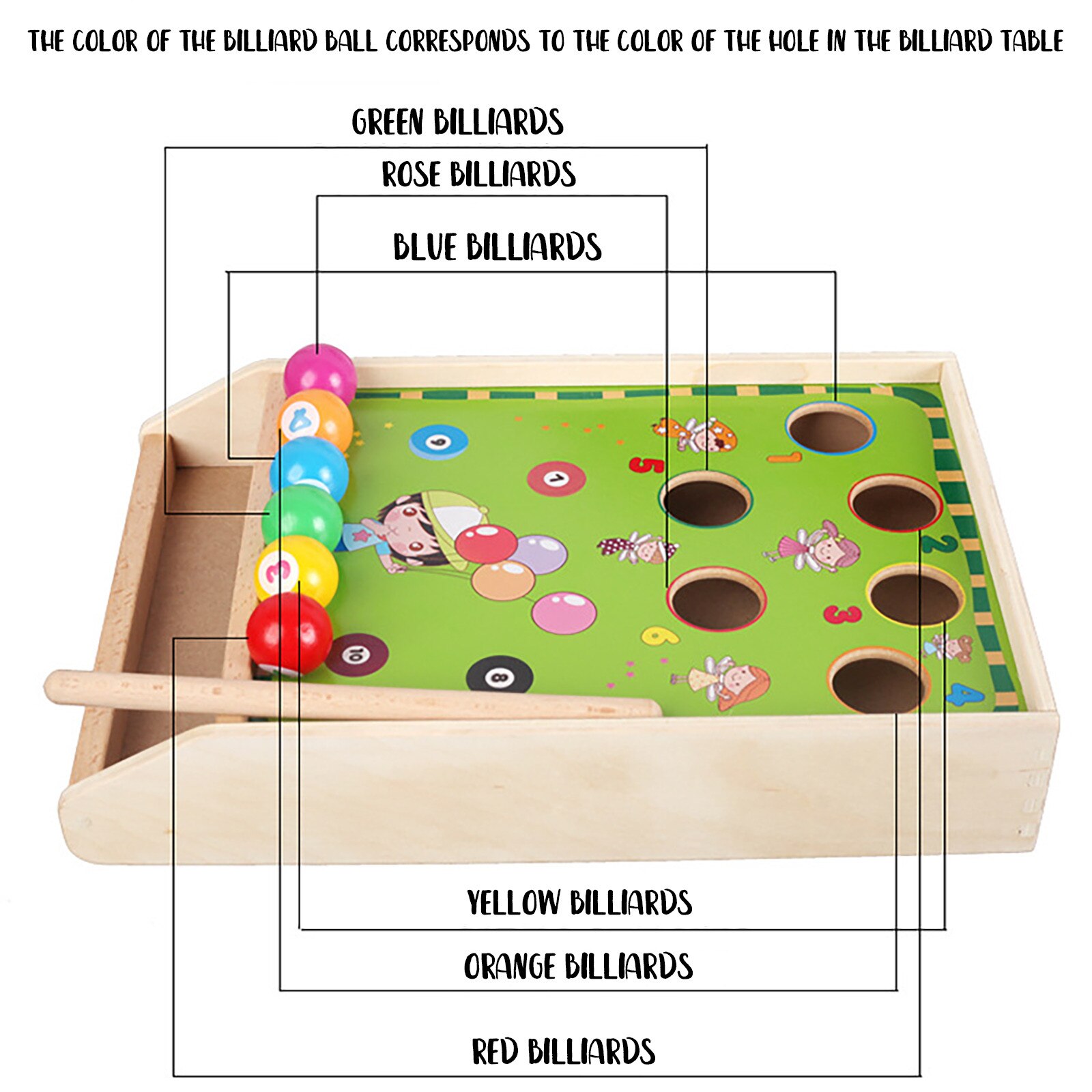 Biljart Speelgoed Houten Kleuraanpassing C Ognitive Ouder-kind Speelgoed Blok Bordspel Educatief Kleur Cognitieve Vermogen Speelgoed Voor