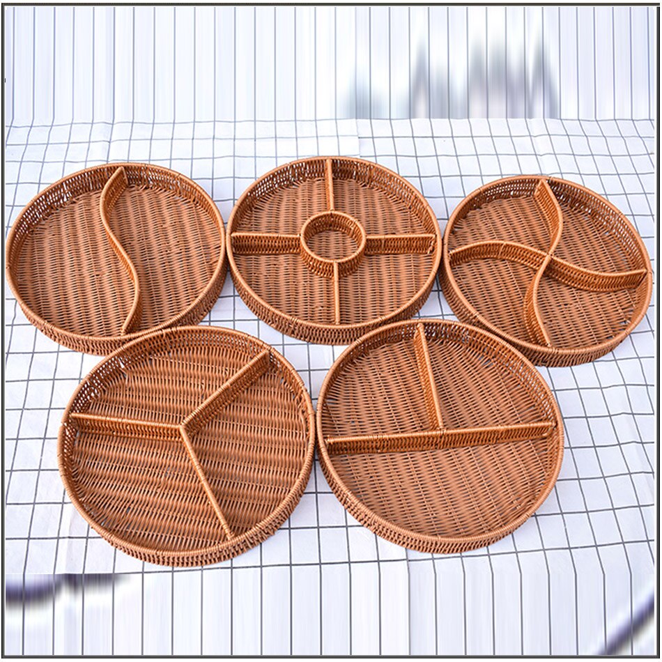 PE imitation rattan basket snack split basket bread basket supermarket display basket fruit and vegetable candy storage basket