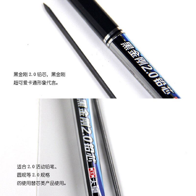 6pcs 2.0mm Mechanical Pencil Refill Graphite Lead HB 2B Automatic Replace Pencil Lead Writing Student Stationery