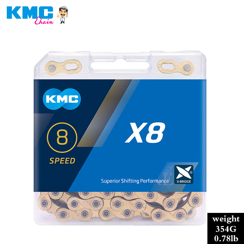 KMC 8 Speed Bike chain Bicycle Chain MTB chains Bike accessories for Shimano /SRAM/AVID: X8 Golden