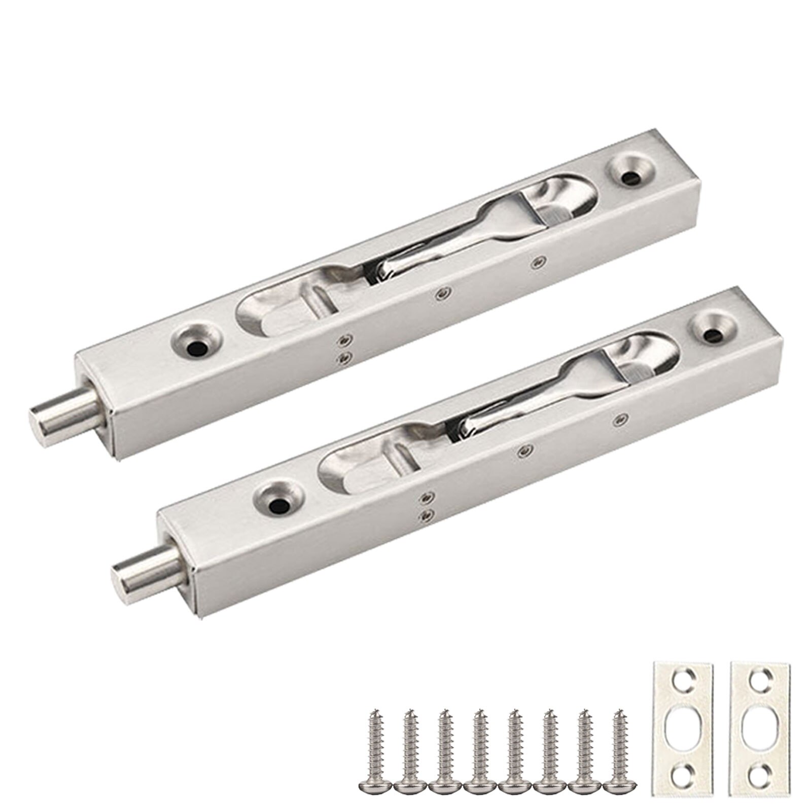 Pestillo de puerta de acero inoxidable para mejorar el hogar, Perno deslizante duradero y resistente, antirrobo oculto, cepillado con tornillos