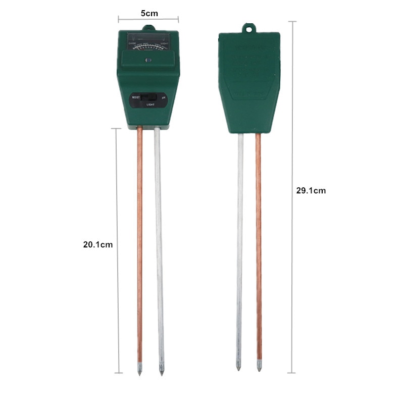 3 IN 1 Soil PH&Moisture Meter CE Certified Soil Temperature Humidity Sensor Conductivity Soil Moisture Light Sensor 20% off