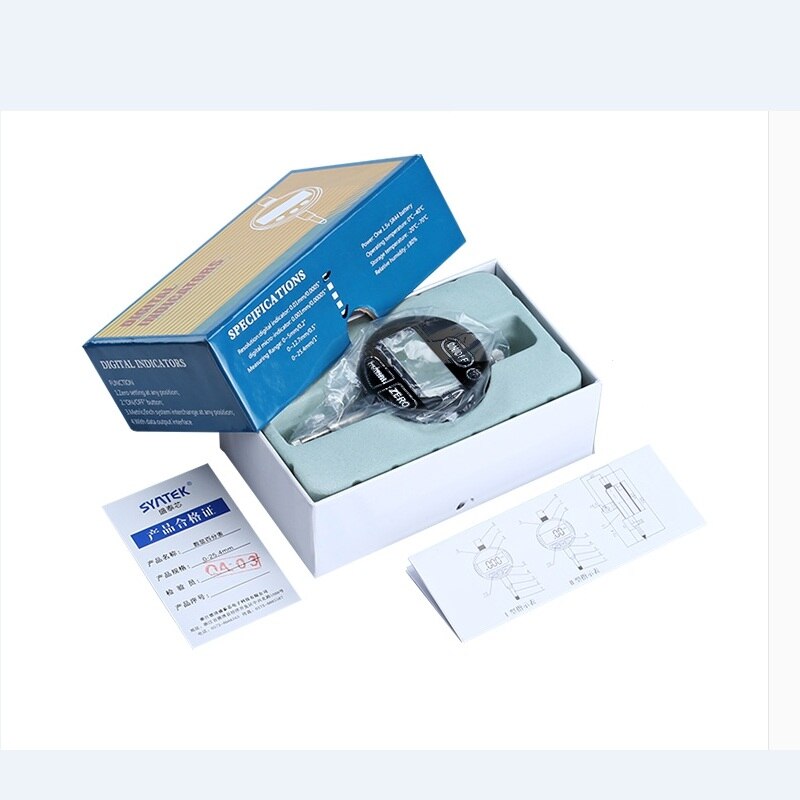 Syntek 25.4mm IP54 Digital Micrometer 0.001mm Precision Touch Electronic Micrometer Metric Inch LCD Dial Indicator Gauge Meter