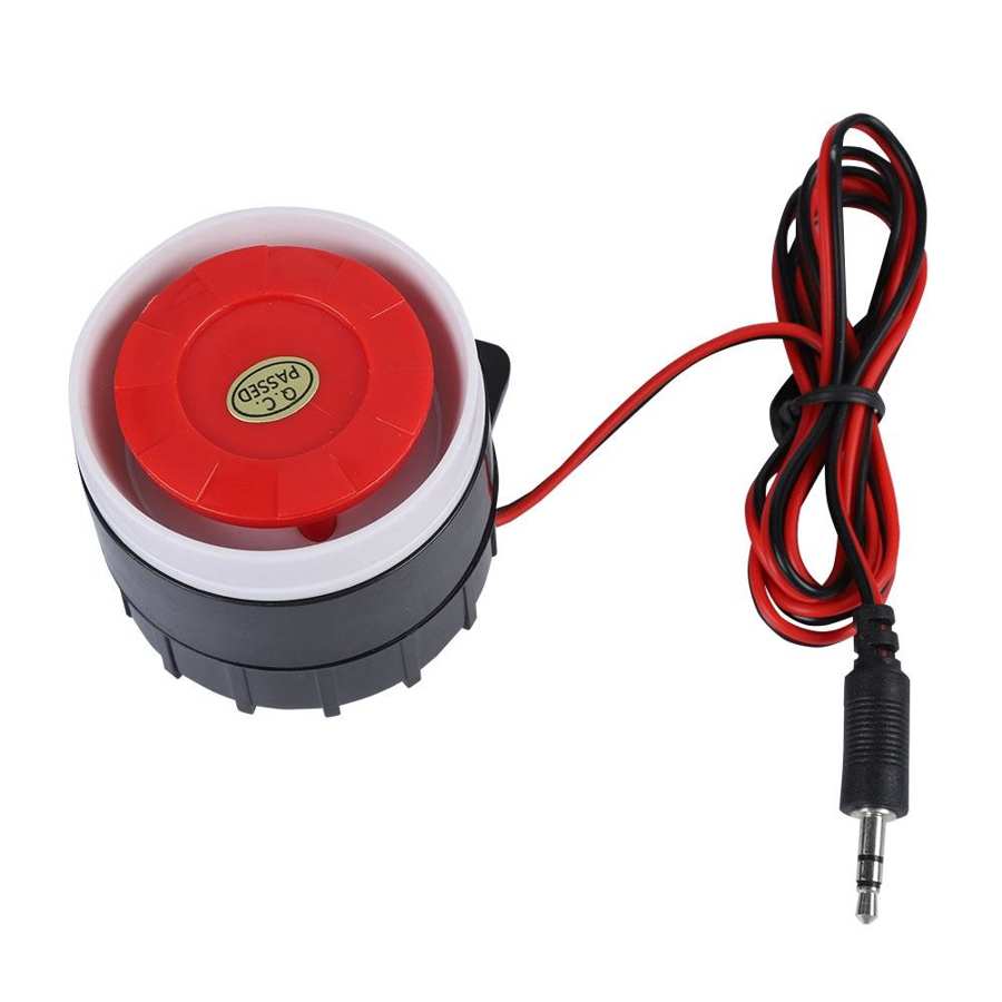 120db dc 12v 36.2in kabel mini rødt kablet højlydt horn sirene lyd alarm system advarselshorn til sikkerhed i hjemmet