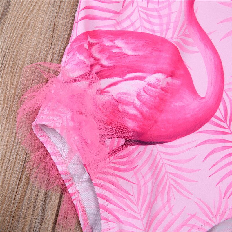 Kids Swimsuit 3~12Y Girls One-piece Swimsuit Children Girls Cute Children Baby Girl Pink Printed One-Pieces Swimwear