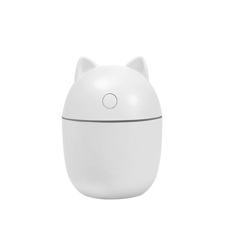 220ML Air Humidifier Fan Aroma Essential Oil Diffuser USB Plug with LED Night Lamp Mini for Home Spa Car Mist Spray Aromatherapy: White