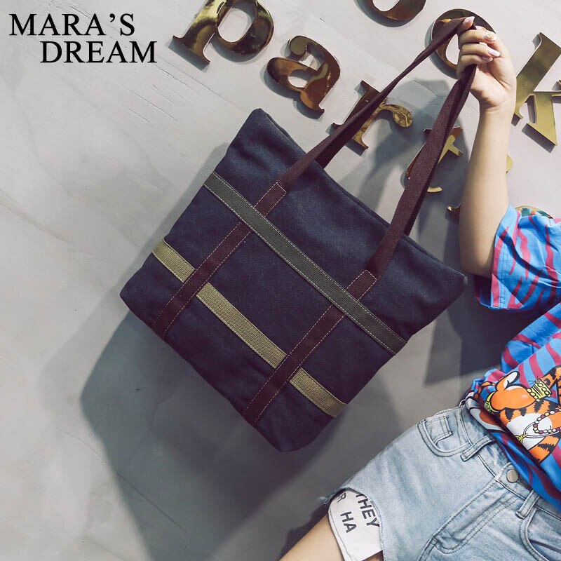 Mara's dream effen canvas toilettas casual wilde schoudertas splicing trend tas