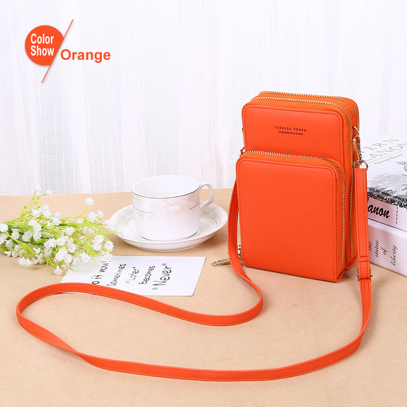Trasporto di Goccia di modo Colorato Sacchetto Del Cellulare di Modo di Uso Quotidiano del Supporto di Carta Piccolo Sacchetto di Spalla di Estate per Le Donne borse Del Progettista: Arancione