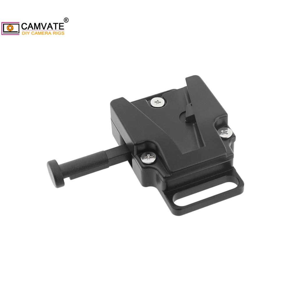 Camvate universal v-lock feminino adaptador de liberação rápida com 2pcs 1/4 "pontos de montagem e ranhuras para montagem da bateria da câmera dslr