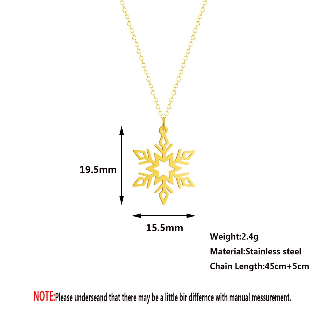 Kinitial Sowflake Anhänger Halsketten für frauen Halsband Schnee Flocke Charme Blume Halskette Schmuck Zubehör