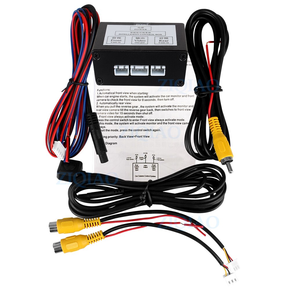 Car Camera Video Converter Box Video Control Switch Dual Channel for Front Rear Side View Automatic Switching HS037