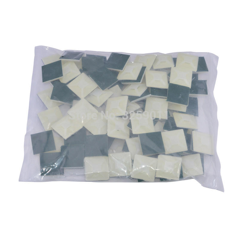 50PCS Self Adhesive Backed Cable Tie Mounts Wire Zip Tie Base Holders