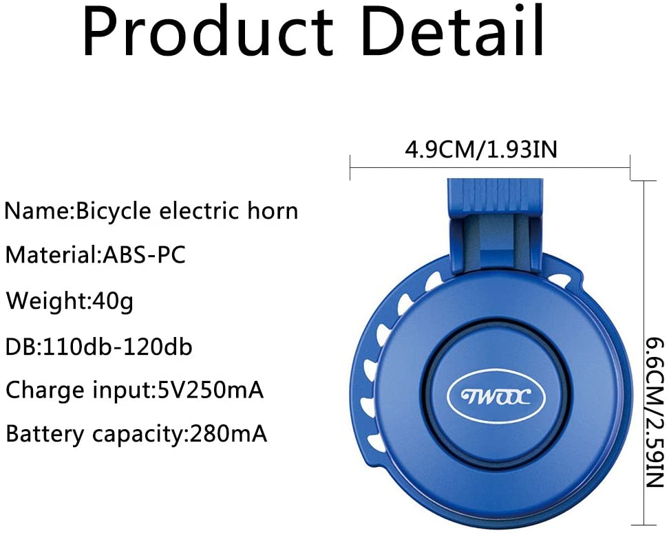 Fiets Elektrische Hoorn Usb Opladen Elektronische Fietsbel Elektrische Scooter Waterdicht 3 Geluid Modi Met Oplaadbare Batterij