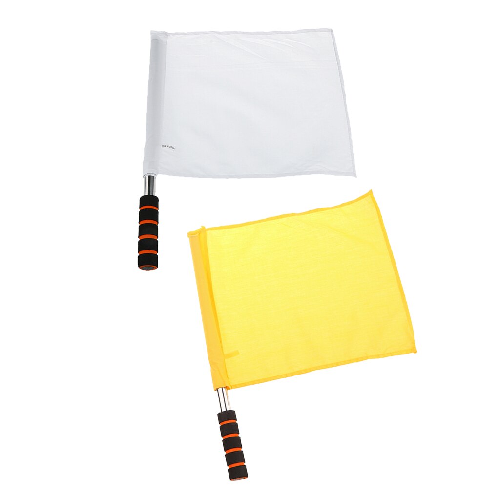 2Pcs Referee Linesman Flags for Hockey Rugby Football Soccer Sports Match