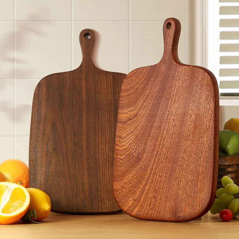 Bloques de madera para picar para cocina, tabla de cortar de nogal de haya, Pizza, pan, fruta, Sushi, bandeja colgante, antideslizante, herramientas de cocina