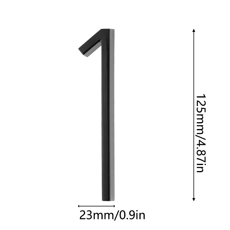 125mm Floating House Number Stone Letters Door Alphabet Numeros Casa Exterior Outdoor 4,87 in.Black Numbers Address Plaque: Number 1