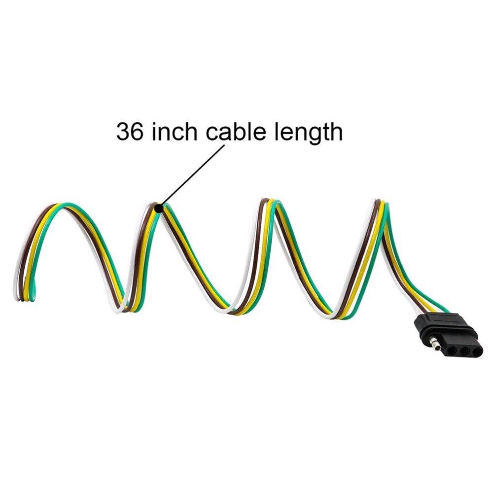 12V 4Pin Trailer Connection Adapter with Wiring Harness Connector Plug Socket 4 Pin Trailer Connector Trailer Accessory (Green)