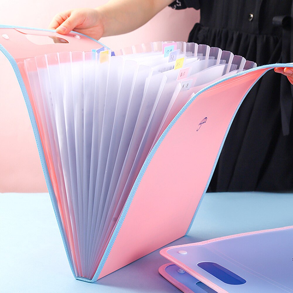 A4 File Folders 13 Layer Document Storage File Organizer Large Briefcase Pouch Carpetas Filing Clip Bill Folder Office Supplies