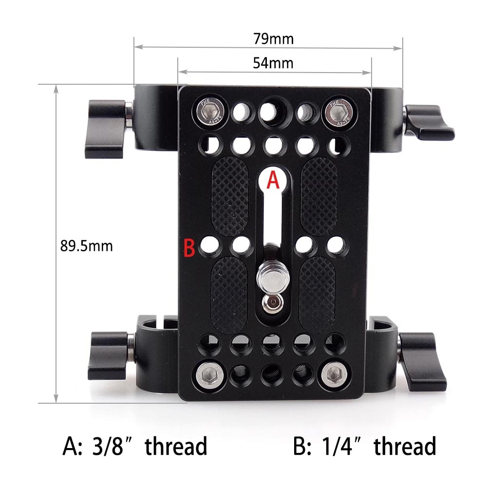 MAGICRIG Camera Quick Release Montageplaat Statief Montageplaat met 15mm Rod Clamp Railblock voor Rod Ondersteuning DSLR Camera rig