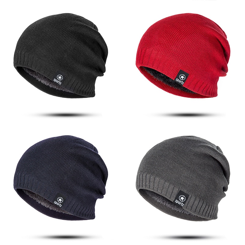 Truenjoy casual miesten talvihatut neulotut pipot hattu miesten paksu lämmin talvipipo naisille pehmeä plus samettinen konepelti gorro
