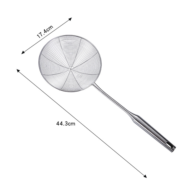 Premium 304 Stainless Steel Spider Mesh Strainer &amp; Colander Ladle Skimmer Cooking Tool Kitchenware Heat-resistant kitchen tools: 17cm