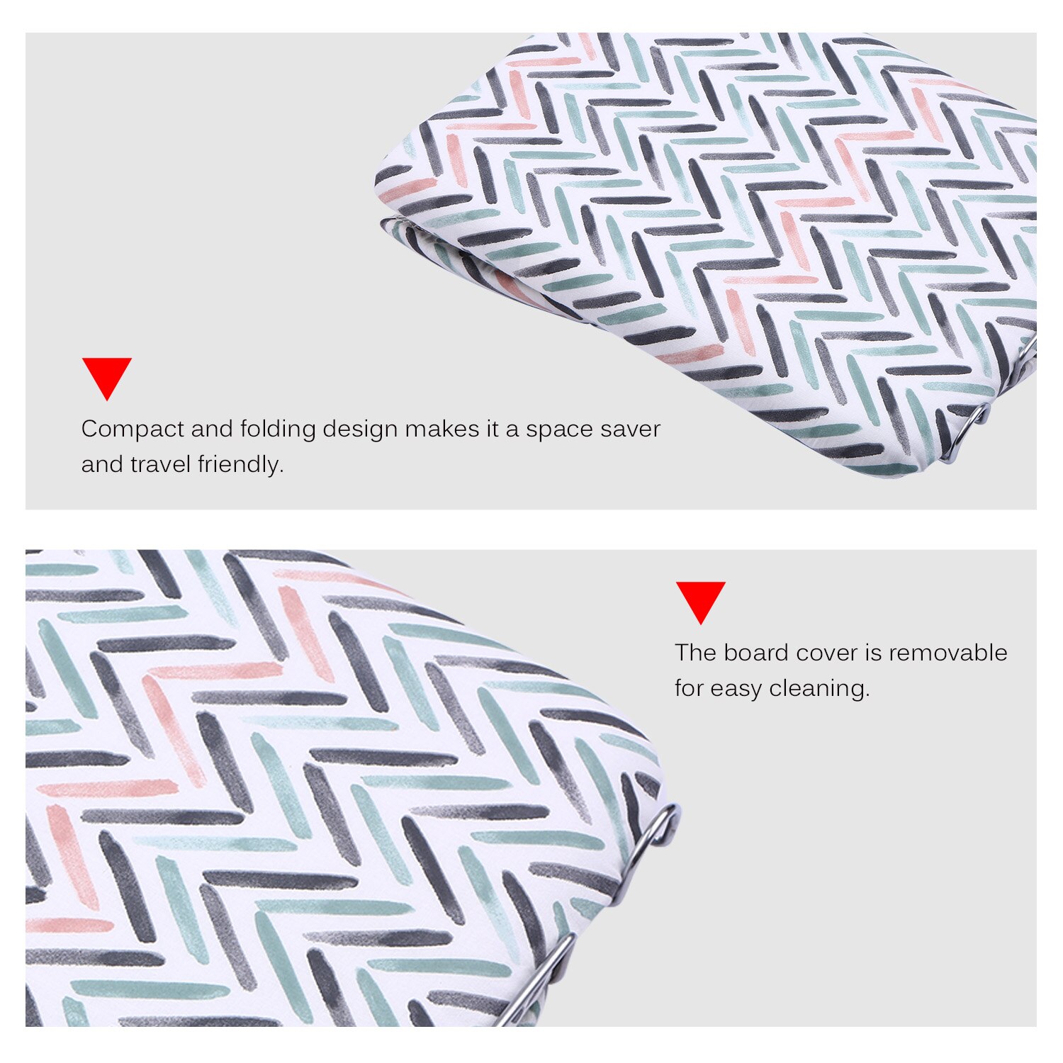 Foldable Tabletop Ironing Board with Iron Rest Small Folding Ironing Board with Cotton Cover Home Ironing Board 4 Leg Adjustable