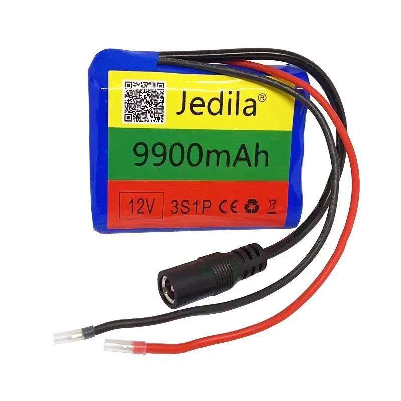 100 % neue 12 V 9900 mAh 3S1P Lithium-Batterie 18650 Lithium-Akku-Schutzplatine wiederaufladbar. 1A Ladegerät